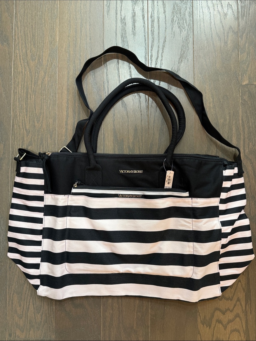Victoria's Secret Striped Canvas Duffle